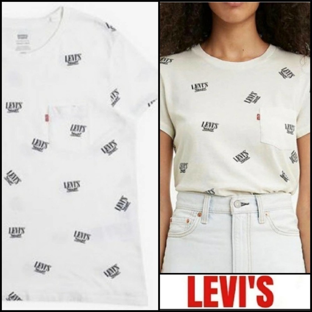 𝅺NEW! LEVI'S 2 Horse All Over Logo Tee T-shirt XXL